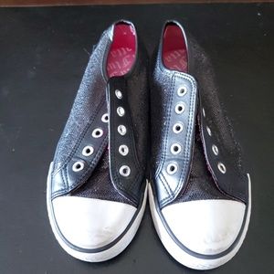 Kids black sparkle tennishoes